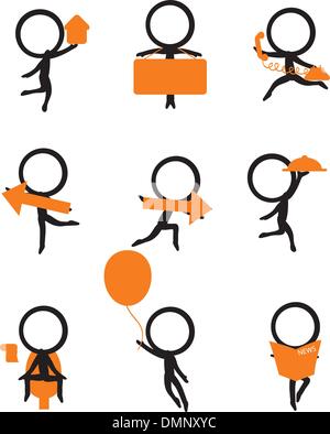 stick figure with items Stock Vector