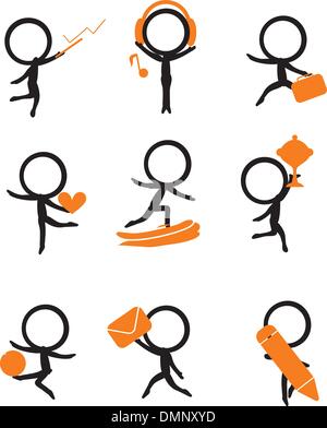 stick figure with items Stock Vector