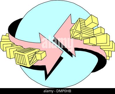 Mail in globe icon Stock Vector