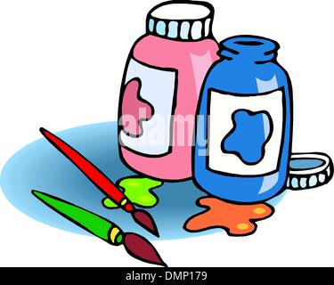 Paints and brush Stock Vector