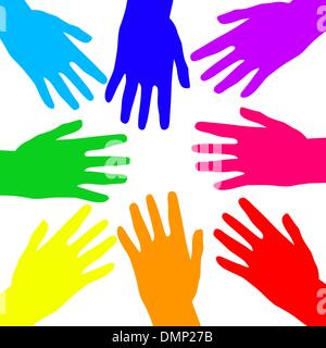 Rainbow hands Stock Vector