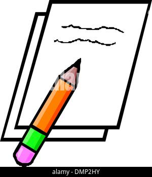 Pencil and paper Stock Vector