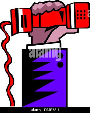 Telephone receiver in hand Stock Vector