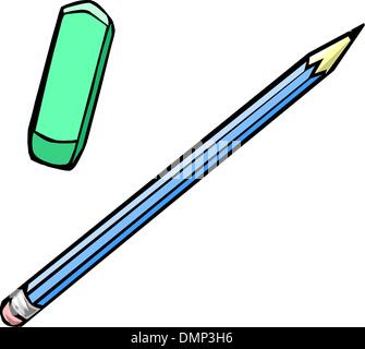 Sharp pencil with eraser, rubber color icon. Writing and drawing tool isolated  vector illustration. Stationery items shop, school supplies store logo Stock  Vector Image & Art - Alamy