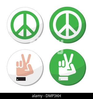 Peace, hand sign vector icons set Stock Vector