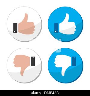 Thumb up and down like vector icon set Stock Vector