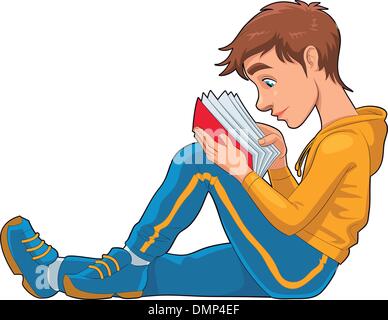 Reading student. Stock Vector