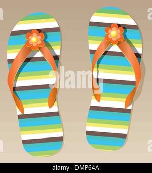 vector  flip flops Stock Vector
