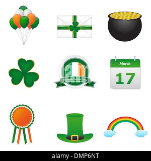 St. patrick's day icons Stock Vector