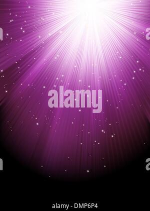 Snow and stars are falling on purple rays. EPS 8 Stock Vector Image ...