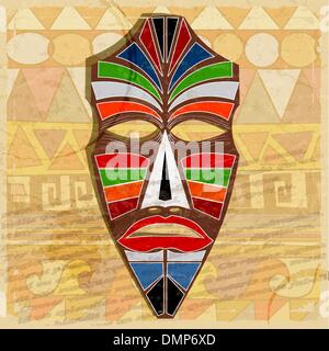 Ethnic mask on vintage background Stock Vector