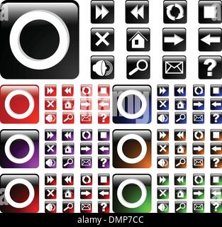 the vector set black web icon Stock Vector