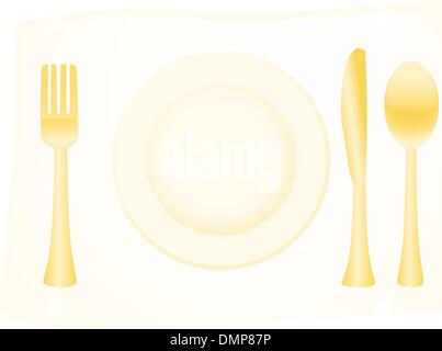 Golden flatware Stock Vector