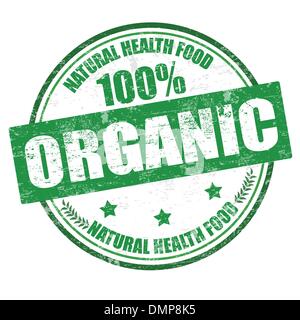 100% organic stamp Stock Vector