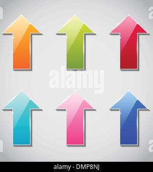 Set colorful arrow, advertise sticker Stock Vector