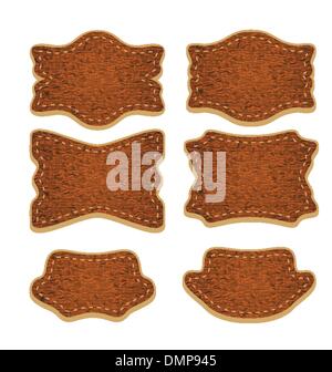 Set of leather labels isolated Stock Vector Image & Art - Alamy