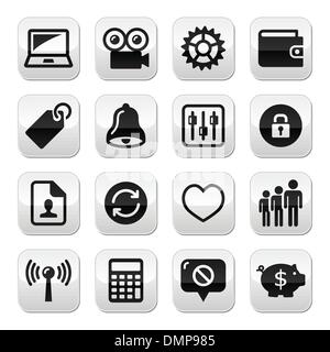 Web internet buttons set - vector Stock Vector