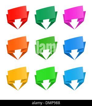 Set of origami web banners Stock Vector Image & Art - Alamy