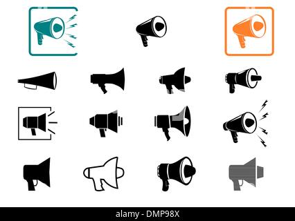 Megaphone icon set Stock Vector