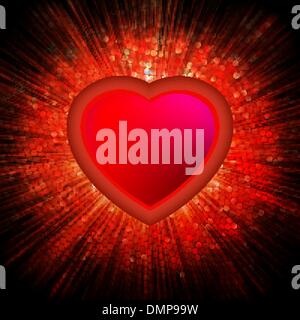 Pink heart with radial rays vector illustration Stock Vector Image ...