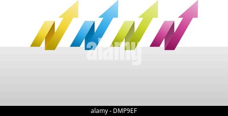 folded gradient arrows Stock Vector