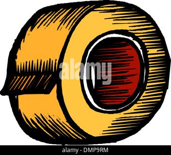 Adhesive tape in doodle style Stock Vector
