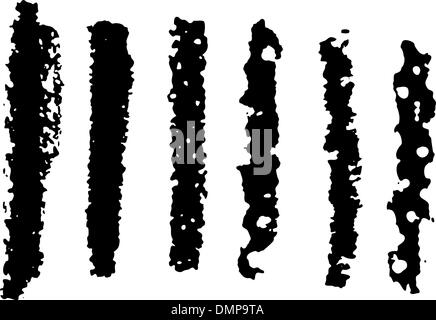 Set of 3 grugy brush strokes Stock Vector