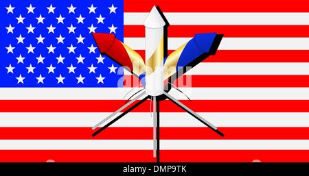 Flag and Fireworks Stock Vector