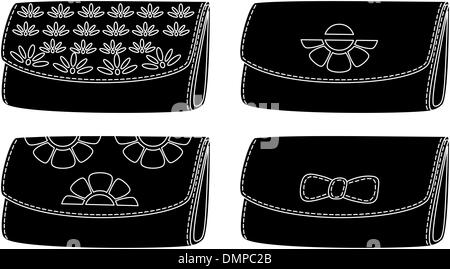 Wallets, silhouette Stock Vector