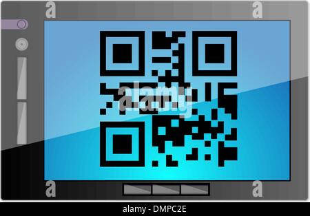 Tablet with QR code Stock Vector