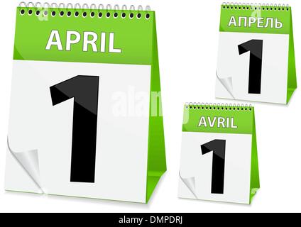 icon calendar for April 1 Stock Vector