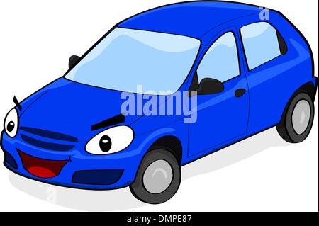 Car with a happy face Stock Vector