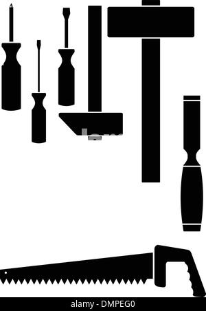 Set of the hand tool. Stock Vector