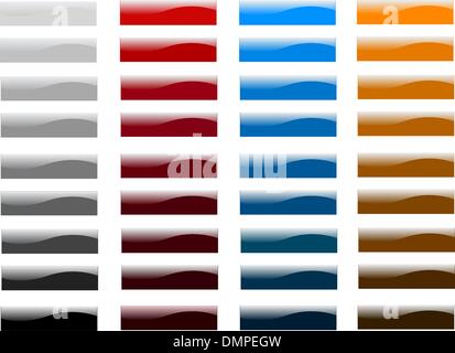 Collection of glossy buttons (color range) Stock Vector