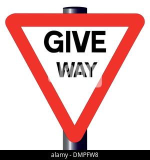 Give Way Traffic Sign Stock Vector