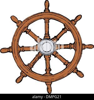 ship steering wheel drawing vector illustration Stock Vector Image ...