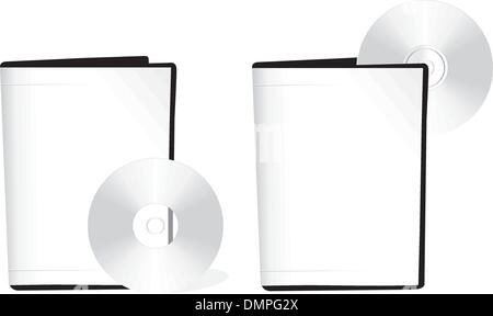 Two boxes with dvd disks of white color Stock Vector