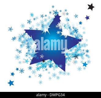 Vector christmas background, star wrapped up in snowflakes Stock Vector