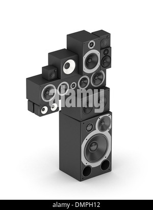 Number 1 from speaker in isometry Stock Photo