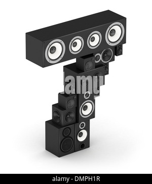 Number 7 from speaker in isometry Stock Photo