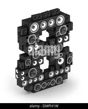 Number 8 from speaker in isometry Stock Photo