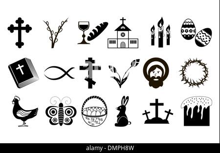 Easter Icons. Stock Vector