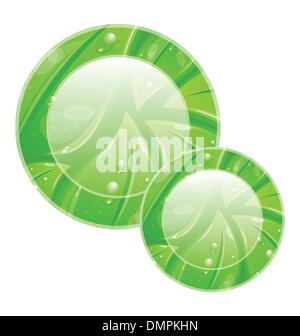 Eco friendly icon for web design, leaves texture Stock Vector