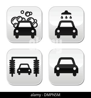 Car wash buttons set - vector Stock Vector