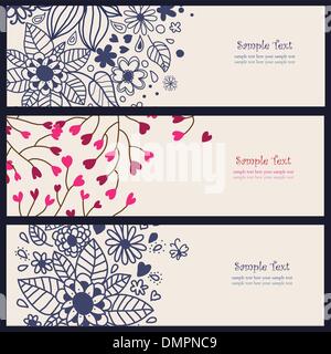 3 floral banners in vector. Stock Vector