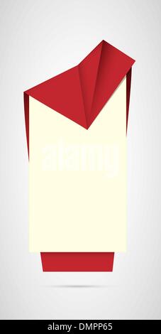 red wrapped blank label Stock Vector