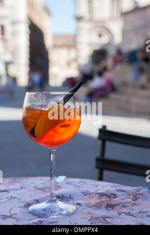 Aperol Spritz in Italian Piazza Stock Photo