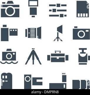 Set vector icons photo accessories. Stock Vector