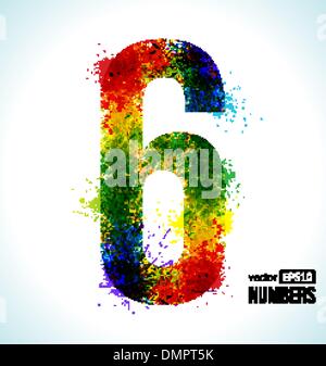 Gradient Vector Number 6 Stock Vector