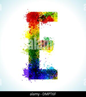 Gradient vector splashes font Stock Vector